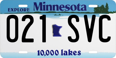 MN license plate 021SVC