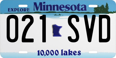 MN license plate 021SVD