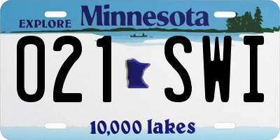 MN license plate 021SWI