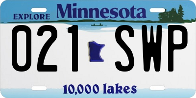MN license plate 021SWP