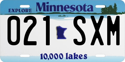 MN license plate 021SXM