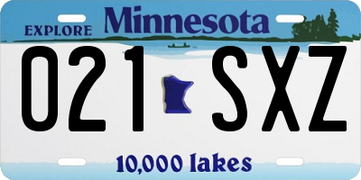 MN license plate 021SXZ