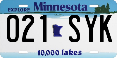 MN license plate 021SYK