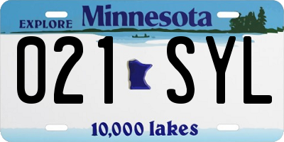 MN license plate 021SYL