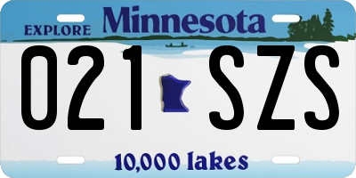 MN license plate 021SZS