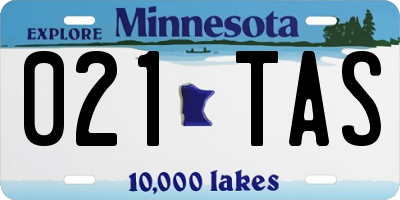 MN license plate 021TAS