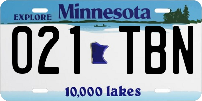 MN license plate 021TBN