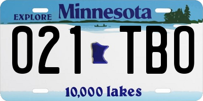 MN license plate 021TBO