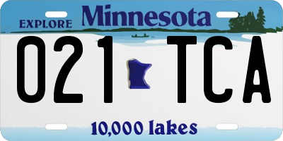 MN license plate 021TCA