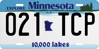 MN license plate 021TCP