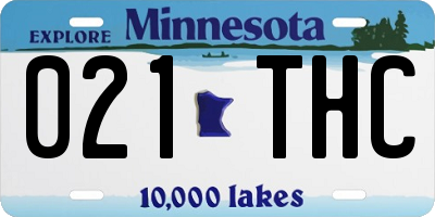 MN license plate 021THC
