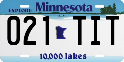MN license plate 021TIT