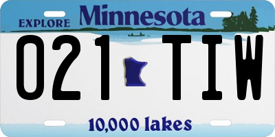 MN license plate 021TIW