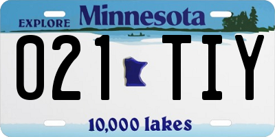 MN license plate 021TIY