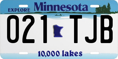 MN license plate 021TJB