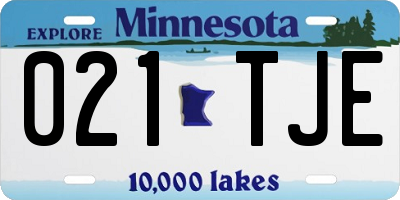 MN license plate 021TJE