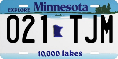 MN license plate 021TJM