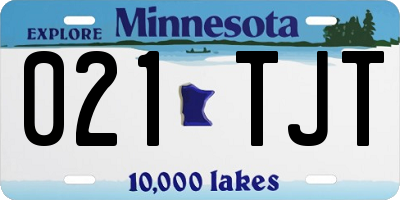 MN license plate 021TJT