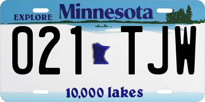 MN license plate 021TJW
