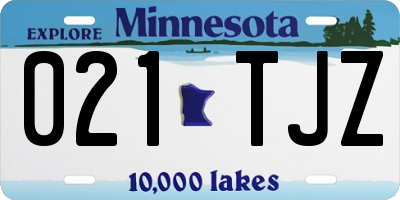 MN license plate 021TJZ