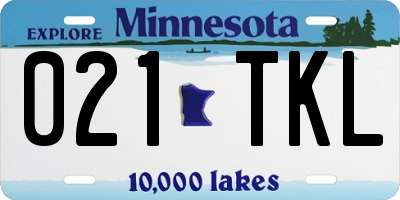 MN license plate 021TKL