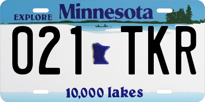 MN license plate 021TKR