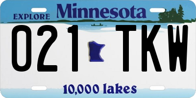 MN license plate 021TKW