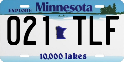 MN license plate 021TLF