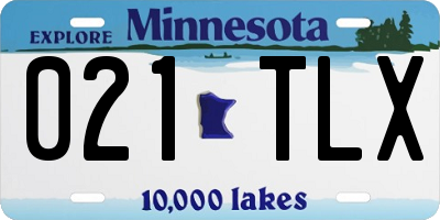 MN license plate 021TLX