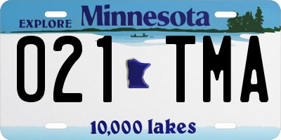 MN license plate 021TMA