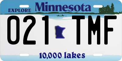 MN license plate 021TMF
