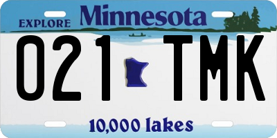MN license plate 021TMK