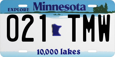 MN license plate 021TMW