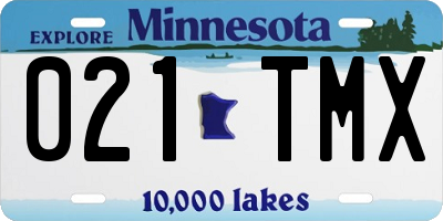 MN license plate 021TMX