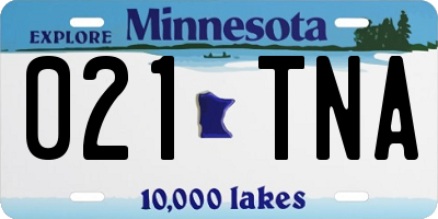 MN license plate 021TNA