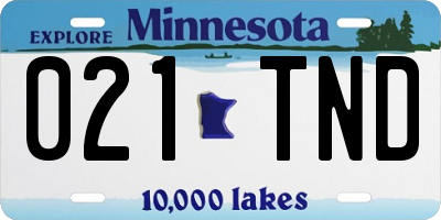 MN license plate 021TND