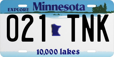 MN license plate 021TNK