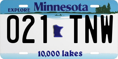 MN license plate 021TNW