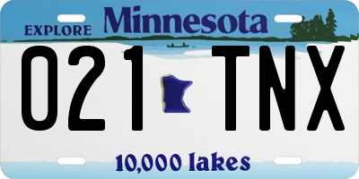 MN license plate 021TNX