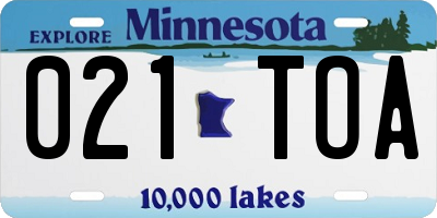 MN license plate 021TOA