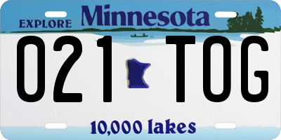 MN license plate 021TOG