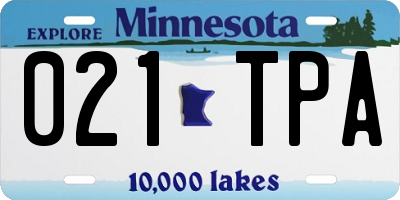 MN license plate 021TPA