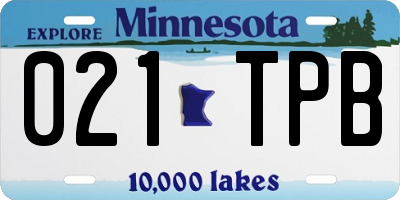 MN license plate 021TPB