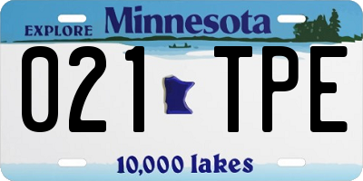 MN license plate 021TPE
