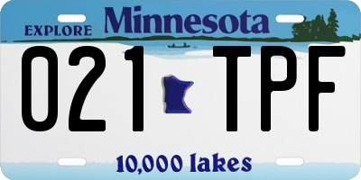 MN license plate 021TPF