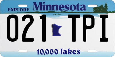 MN license plate 021TPI