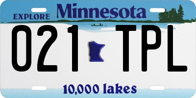 MN license plate 021TPL