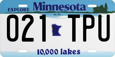 MN license plate 021TPU