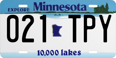 MN license plate 021TPY
