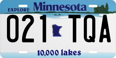 MN license plate 021TQA
